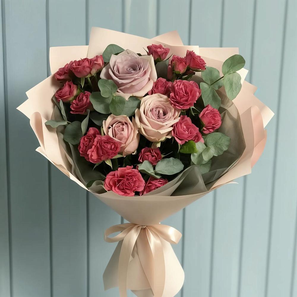 Букет цветов из: Гвоздики и Розы в Городище