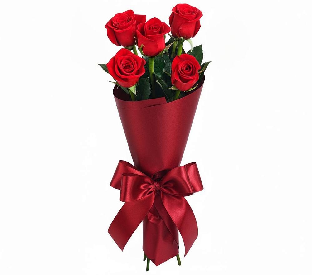 Букет 5 Красных роз Эдлесс Лав в Городище