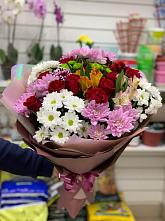 Букет цветов из:  Розы, Хризантемы и Альстромерии #REPLACE_PRED# Городище