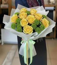 Букет цветов из:  Хризантемы и Розы в Городище