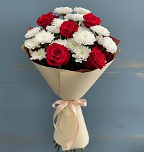 Букет цветов из:  Розы и Хризантемы в Городище