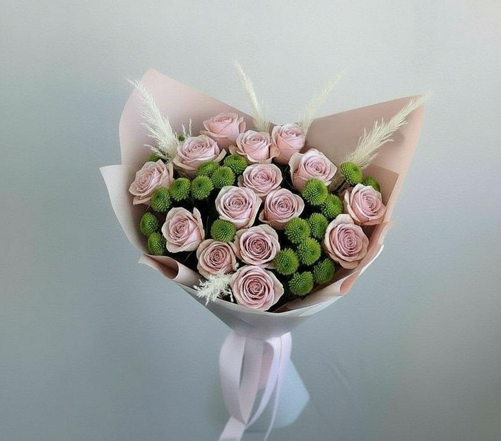 Букет цветов из: Розы и Хризантемы в Городище